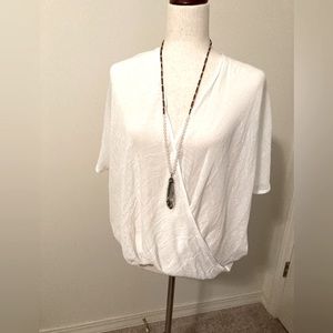 Grade & Gather Women’s Sheer Hi-low Waterfall top  Size M. NWT